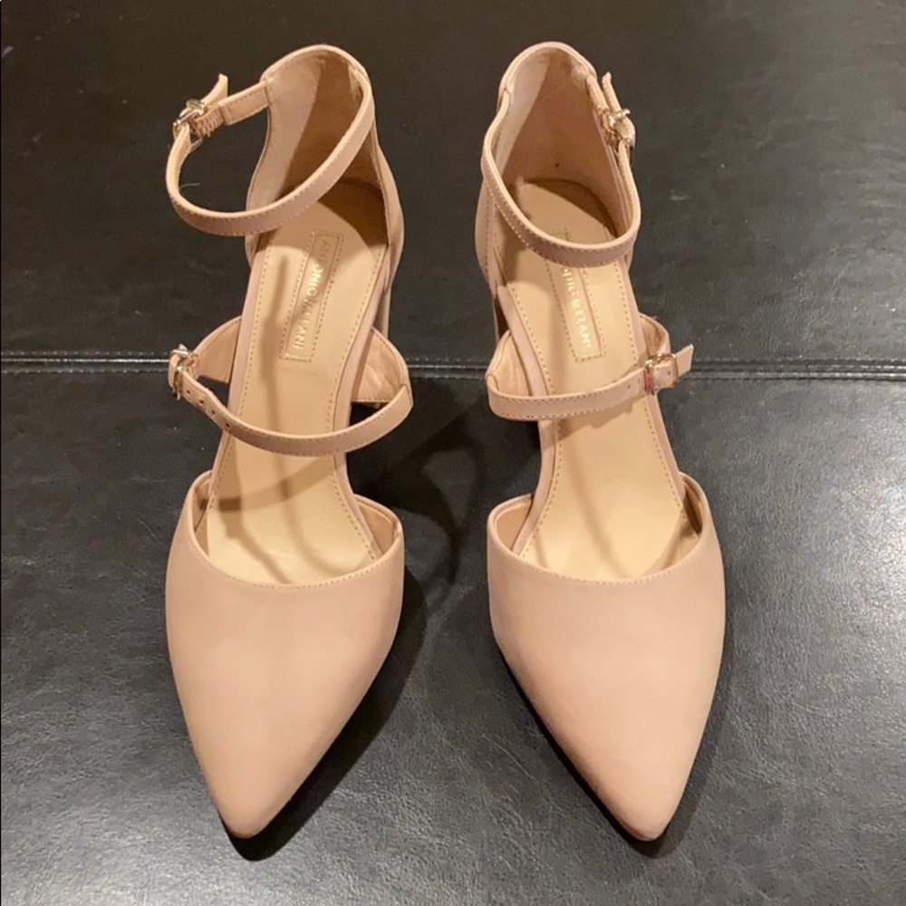 Antonio Melani Suede Double Strap Block Heels